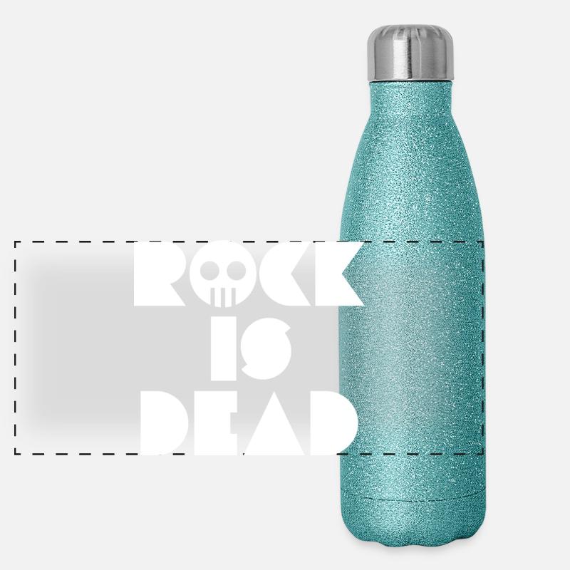 Rock Is Dead Skull Typographie Gourde isotherme panoramique pailletée 500 ml