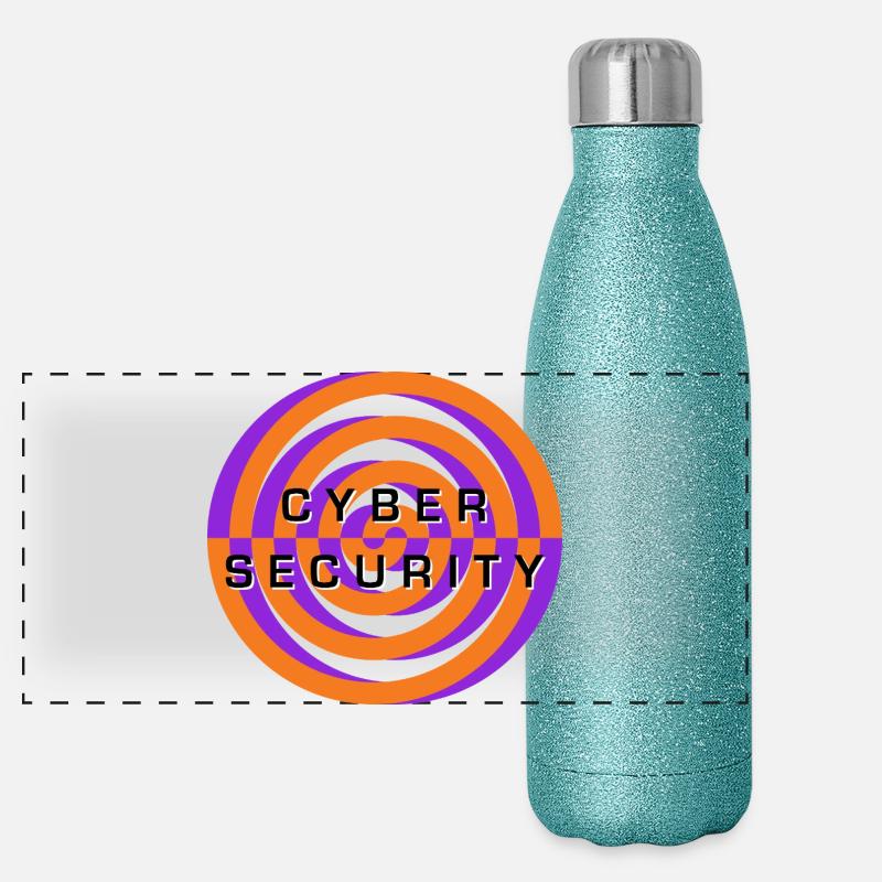 Cyber Security Spiral Emblem Panorama Glitzer Isolierflasche 500 ml
