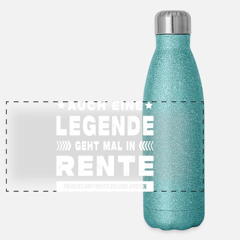 Rentner Ruhestand Geschenkidee Panorama Glitzer Isolierflasche 500 ml