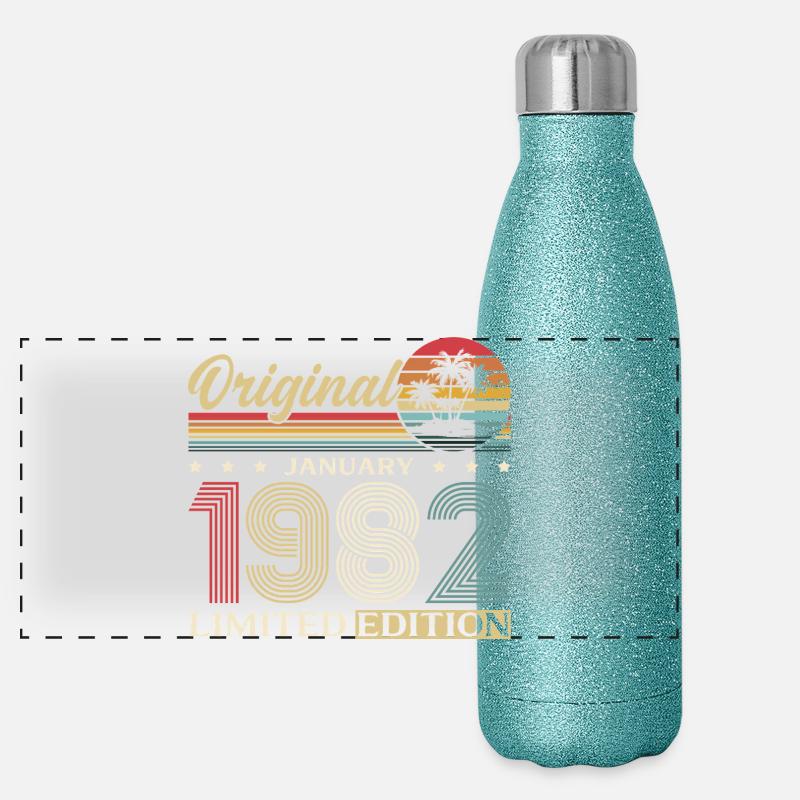 44e anniversaire Original janvier 1982 Gourde isotherme panoramique pailletée 500 ml