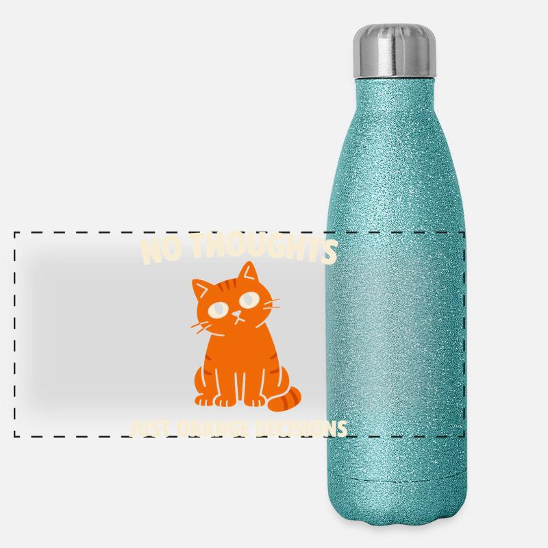 Chat Orange Chaos Drôle de Mème Chat Orange Tigré Gourde isotherme panoramique pailletée 500 ml
