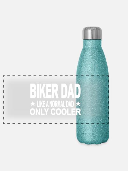 Motocyclette - Gourde isotherme panoramique pailletée 500 ml - paillettes bleues - Devant