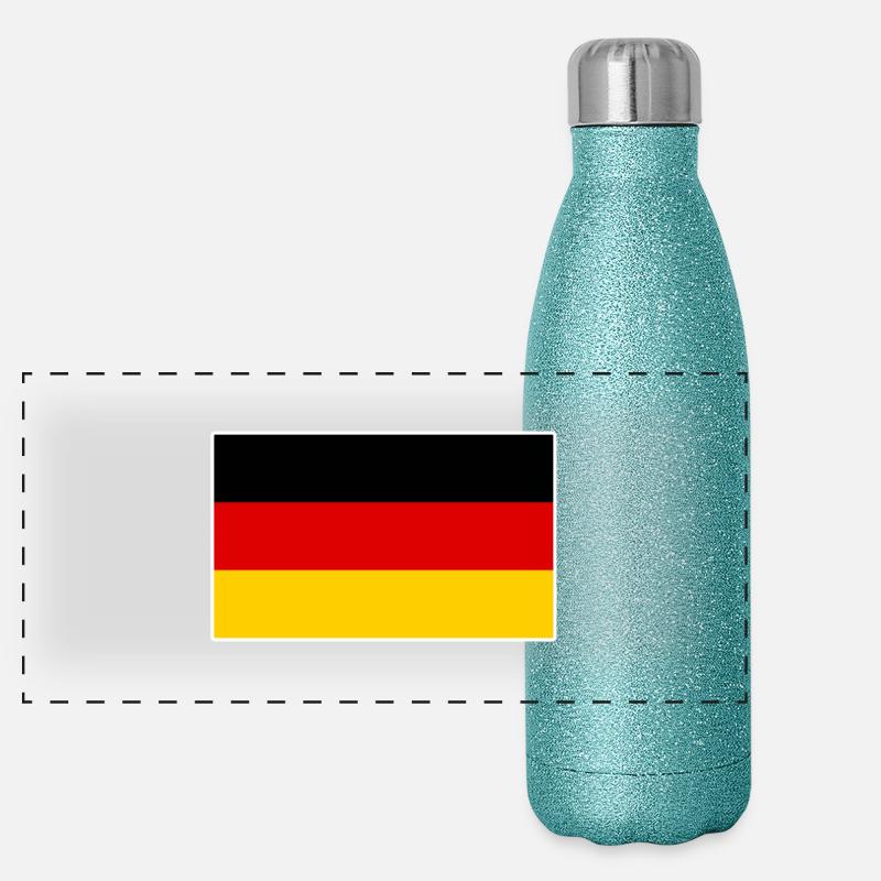 Germany Flag Panoramic Glitter Thermal Bottle 500 ml