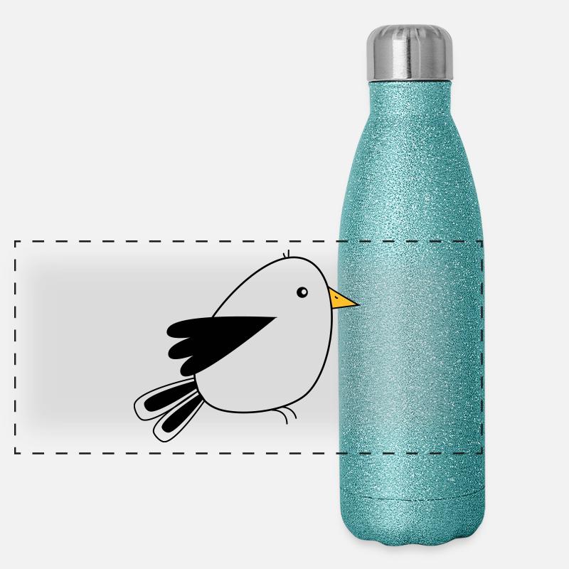 Vögelchen Panorama Glitzer Isolierflasche 500 ml