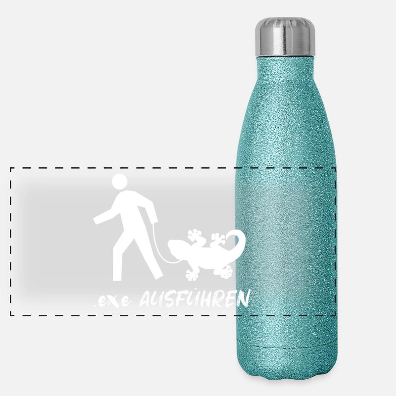 Exe Ausführen Admin Programmier Informatiker IT Panorama Glitzer Isolierflasche 500 ml