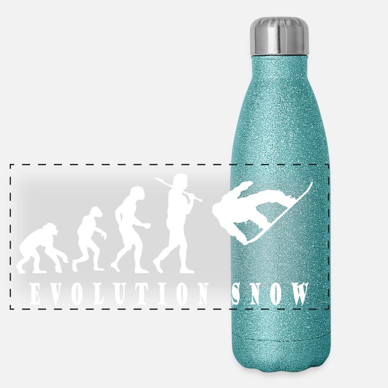 Evolution Schnee für Snowboarder Panorama Glitzer Isolierflasche 500 ml