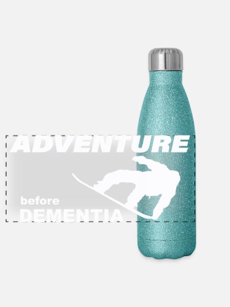 SNOWBOARD ADVENTURE - Panorama Glitzer Isolierflasche 500 ml - Blau Glitzer