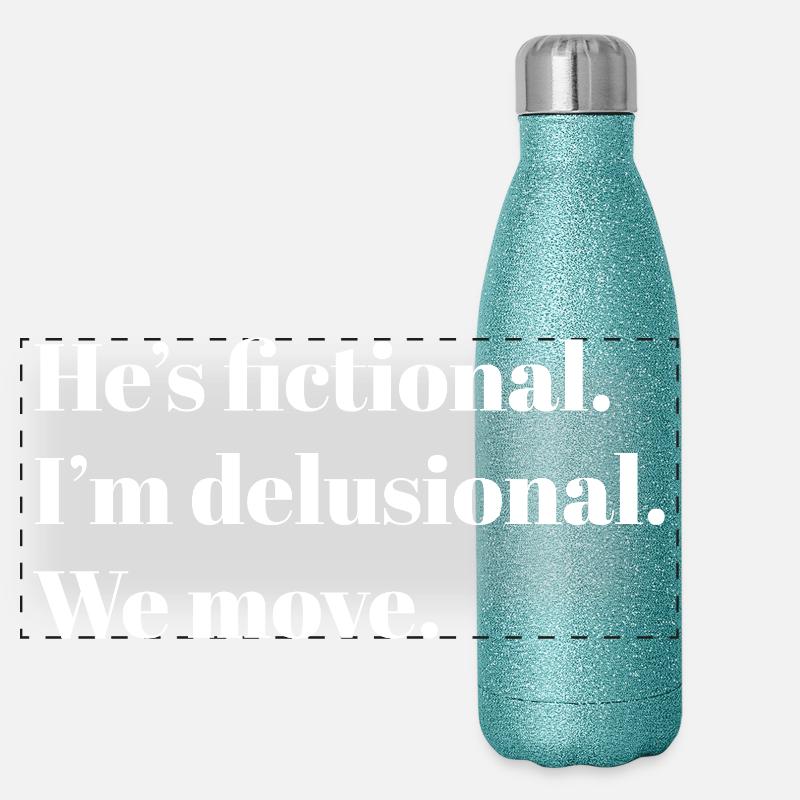 Il est fictif. – BookTok Meme Design - blanc Gourde isotherme panoramique pailletée 500 ml