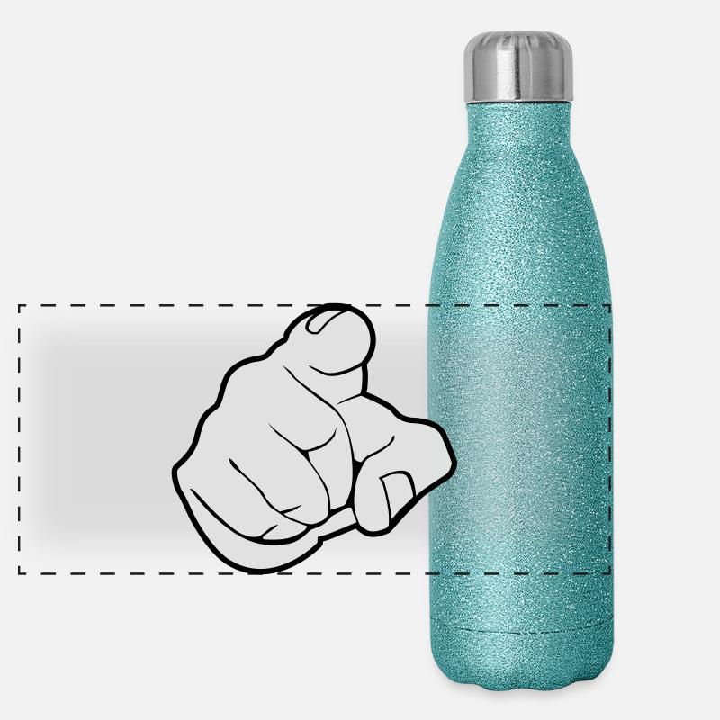 Zeigefinger, Pointer, I want you Panorama Glitzer Isolierflasche 500 ml