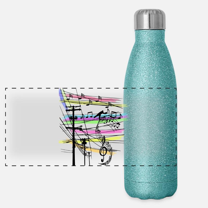 Notes de musique Gourde isotherme panoramique pailletée 500 ml