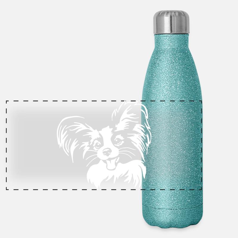Tête de Papillon "Black Edition" Gourde isotherme panoramique pailletée 500 ml