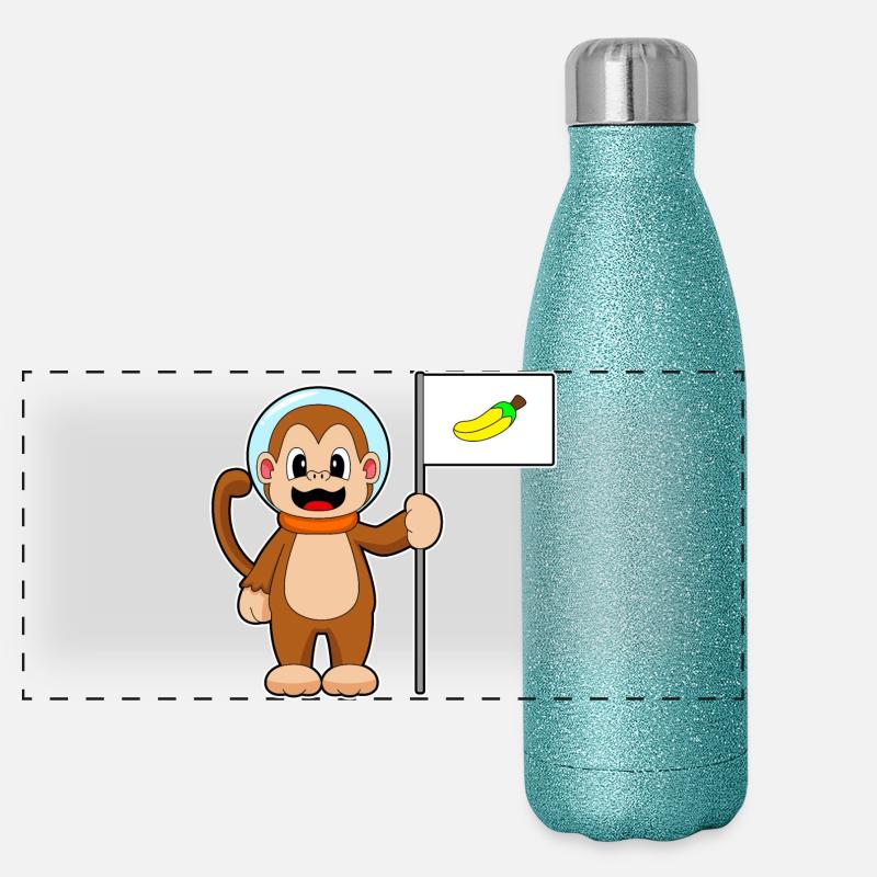 Espace des astronautes singes Gourde isotherme panoramique pailletée 500 ml