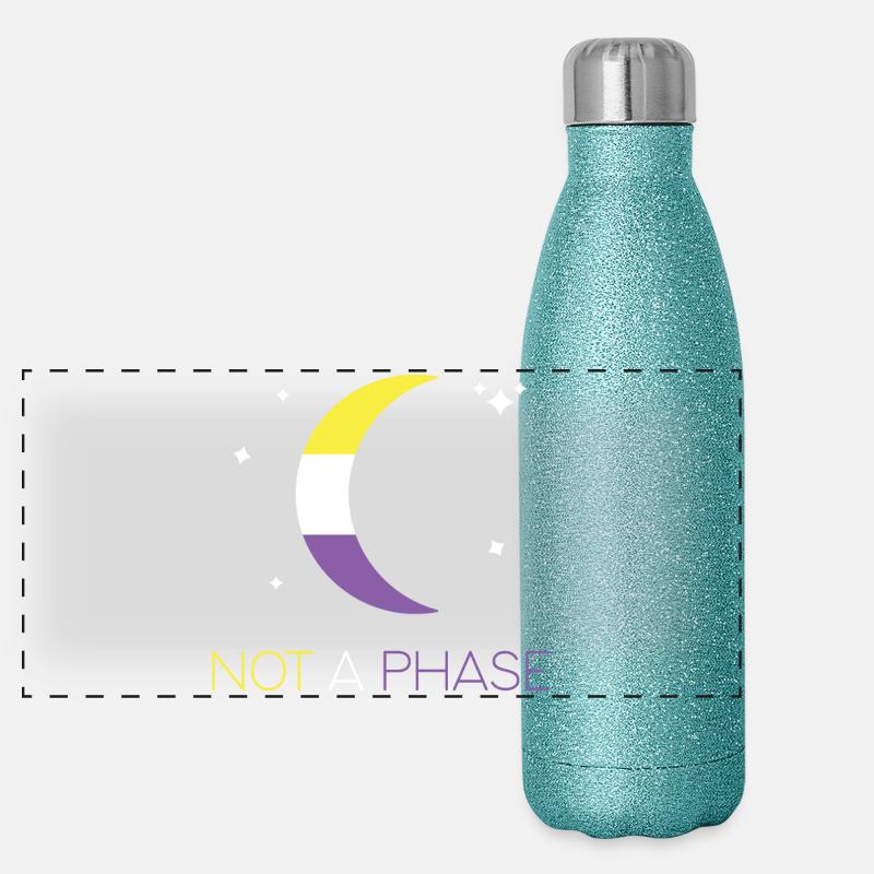 LGBTQ Pride Month - Not a Phase - Non-Binary Panoramic Glitter Thermal Bottle 500 ml