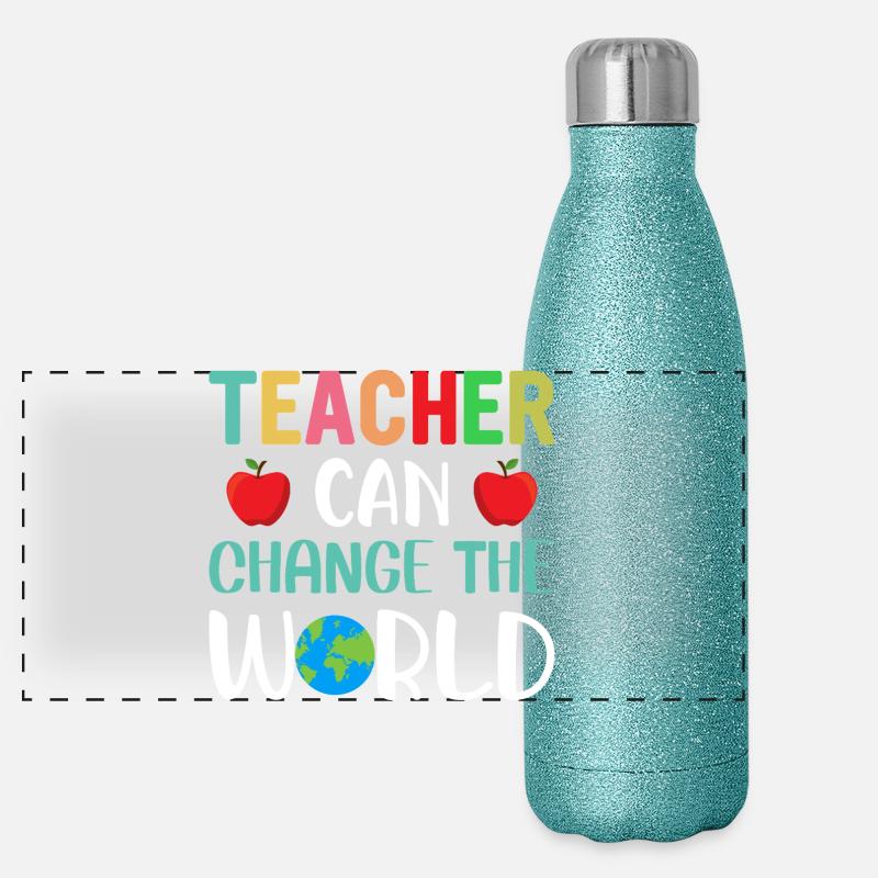 Les enseignants peuvent changer le monde Gourde isotherme panoramique pailletée 500 ml