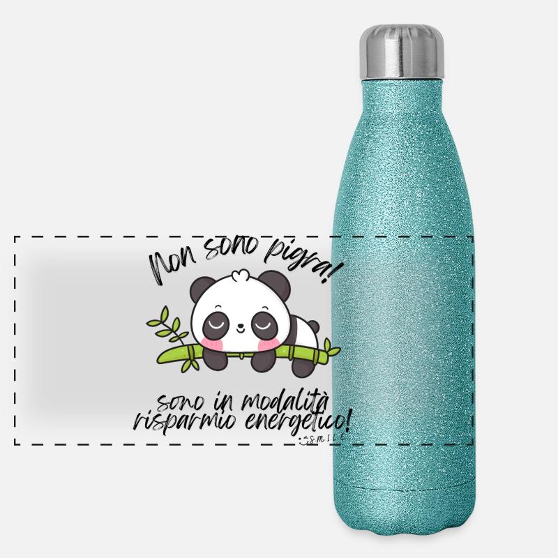 Ich bin nicht faul Panorama Glitzer Isolierflasche 500 ml
