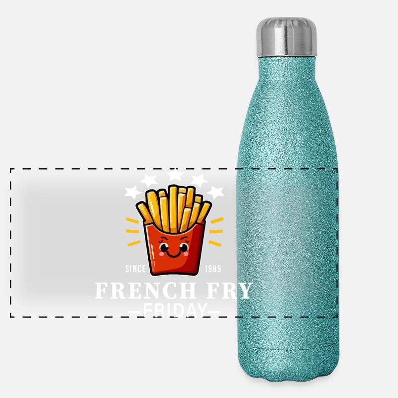 Funny Fries Friday Panoramic Glitter Thermal Bottle 500 ml