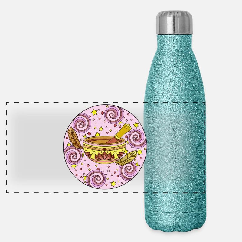 Spiral Singing Bowl Pattern Panoramic Glitter Thermal Bottle 500 ml