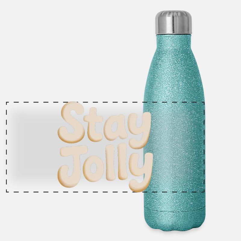 Stay Jolly Cozy Skript Panorama Glitzer Isolierflasche 500 ml