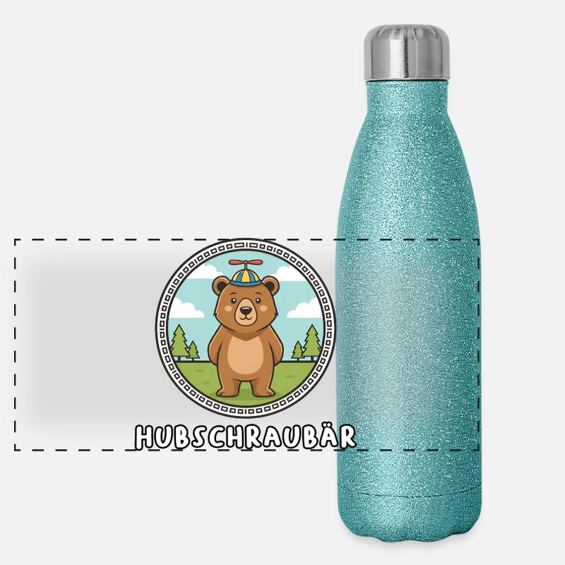 helicopter Panoramic Glitter Thermal Bottle 500 ml
