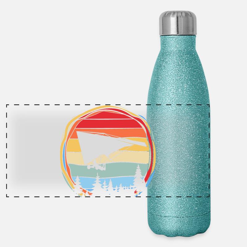 Gleitschirm Gleitschirmflieger Gleitschirmfliegen Panorama Glitzer Isolierflasche 500 ml