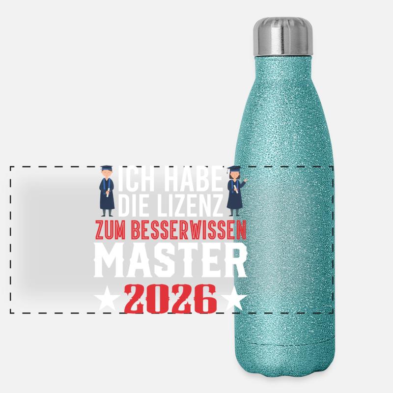 Master's Degree Graduation 2026 Panoramic Glitter Thermal Bottle 500 ml
