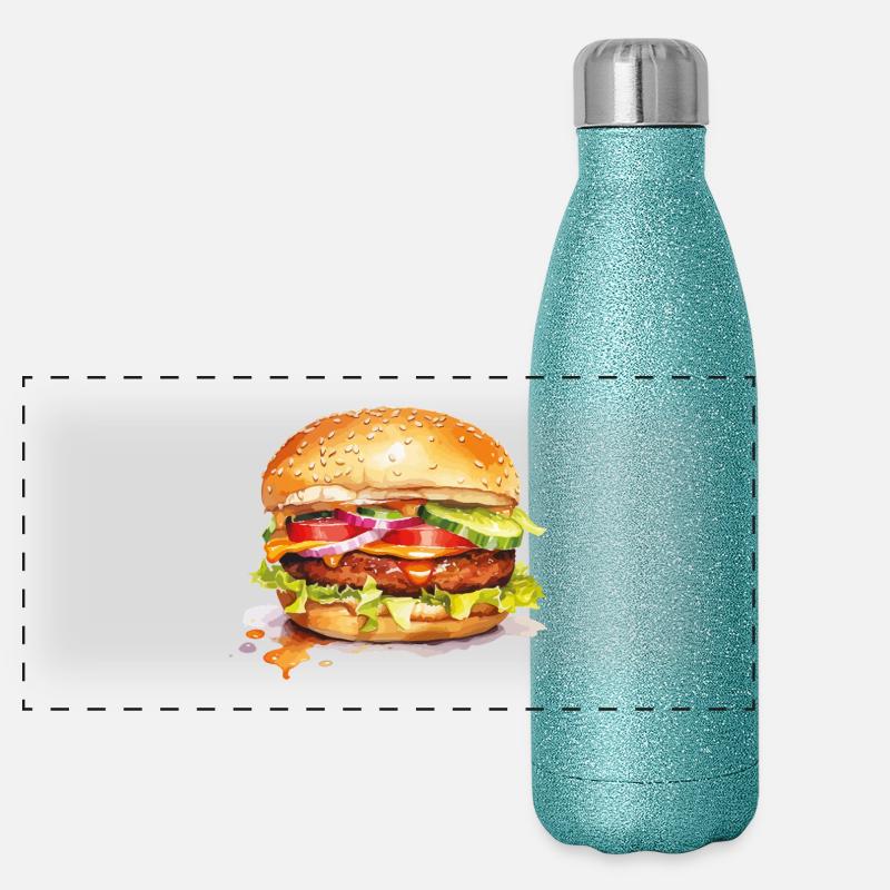 Burger Panorama Glitzer Isolierflasche 500 ml