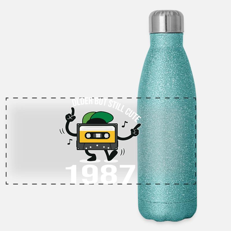 Geburtstag 1987 1987 Geburtstag 1987 Geburtstag Panorama Glitzer Isolierflasche 500 ml