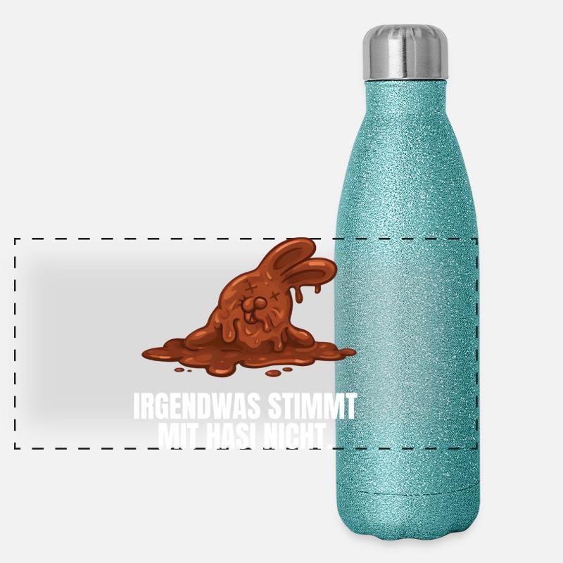 Schokoladenhase Ostern Panorama Glitzer Isolierflasche 500 ml