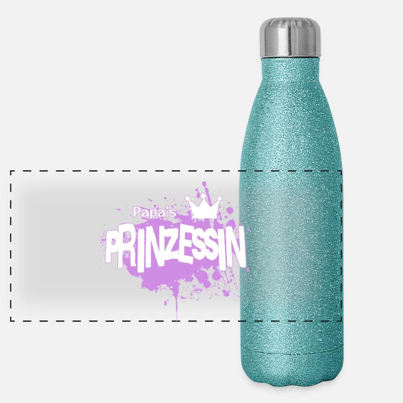 La Princesse de Papa – Éclaboussures de couronne violette Gourde isotherme panoramique pailletée 500 ml
