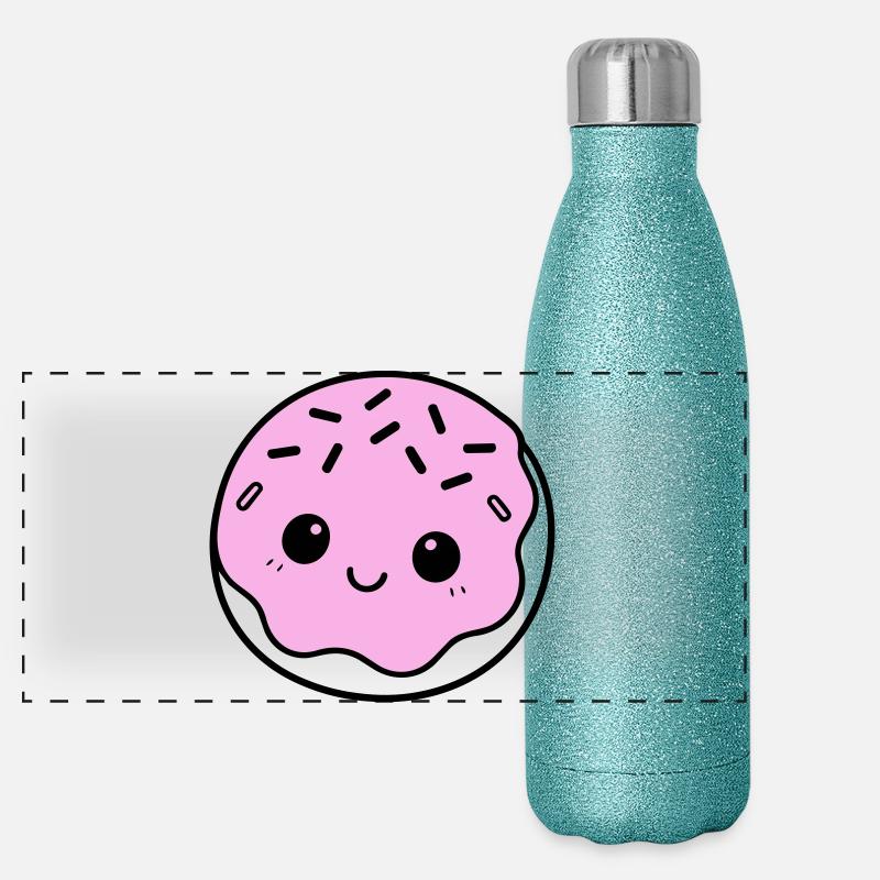 Donut Cute Panorama Glitzer Isolierflasche 500 ml