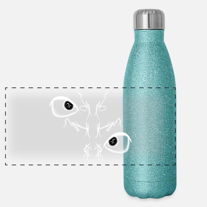 Night Bird Duo Lights (Reverse) Panoramic Glitter Thermal Bottle 500 ml
