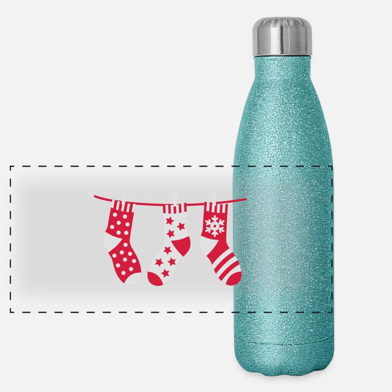 Christmas socks Panoramic Glitter Thermal Bottle 500 ml