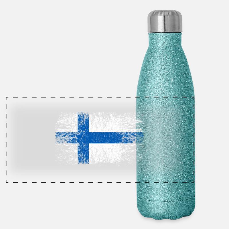 Finnland 002 AllroundDesigns Panorama Glitzer Isolierflasche 500 ml