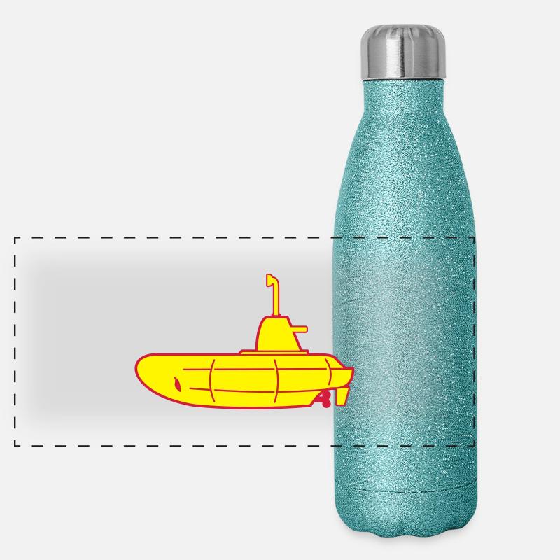 2 colours - Gelbes U-Boot - Yellow Submarine Gourde isotherme panoramique pailletée 500 ml
