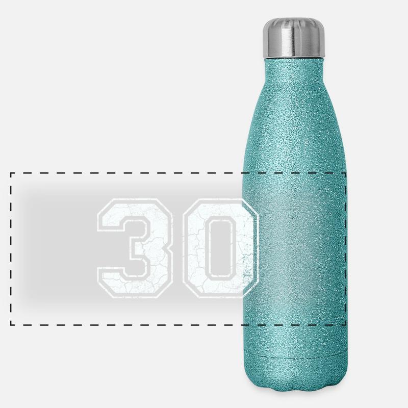 30 dans blanc in Used Look Gourde isotherme panoramique pailletée 500 ml