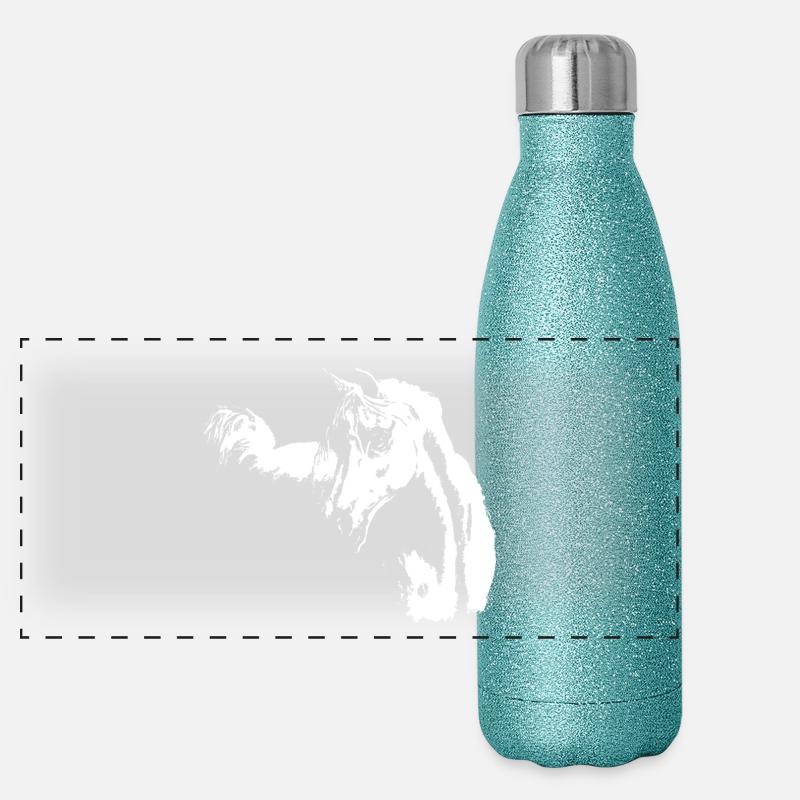 Cheval arabe Gourde isotherme panoramique pailletée 500 ml