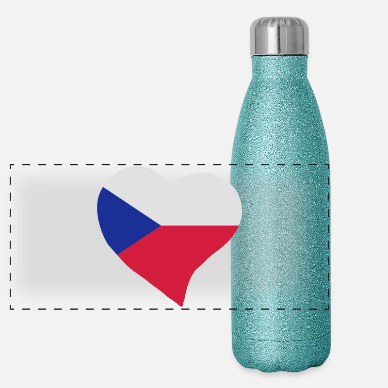 Czech heart Panoramic Glitter Thermal Bottle 500 ml