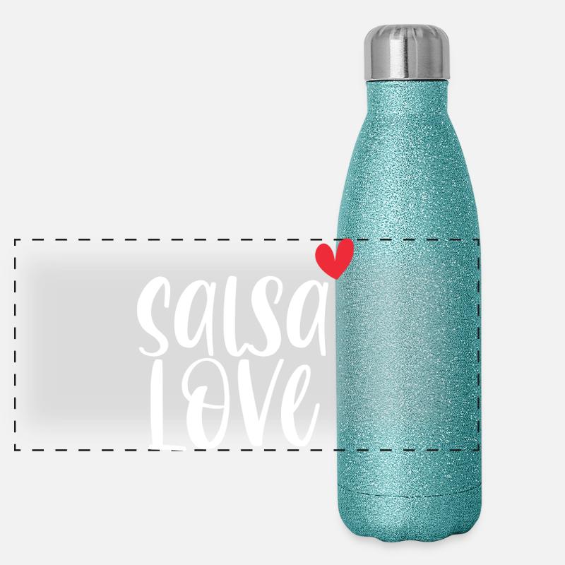 Salsa Love! Dancer Latino dance gift Panoramic Glitter Thermal Bottle 500 ml