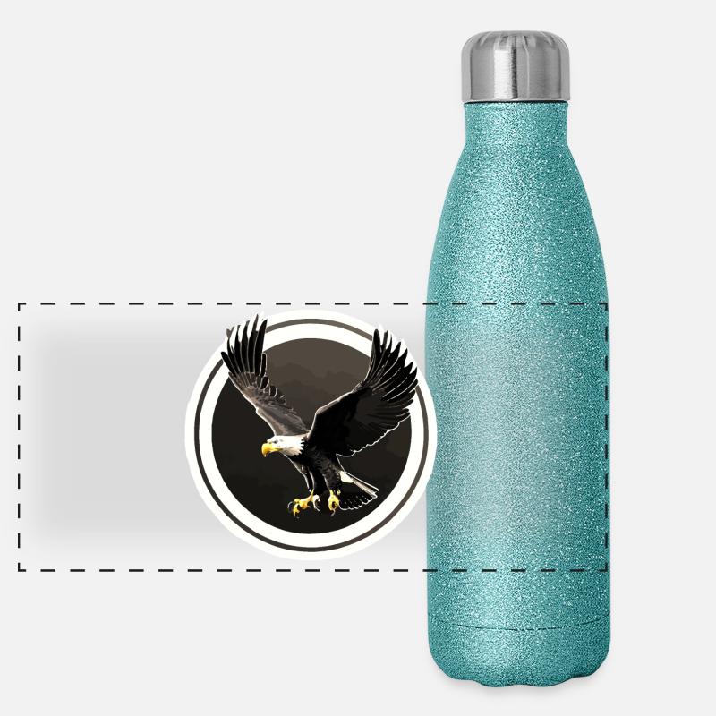 Logo Eagle en rond Gourde isotherme panoramique pailletée 500 ml