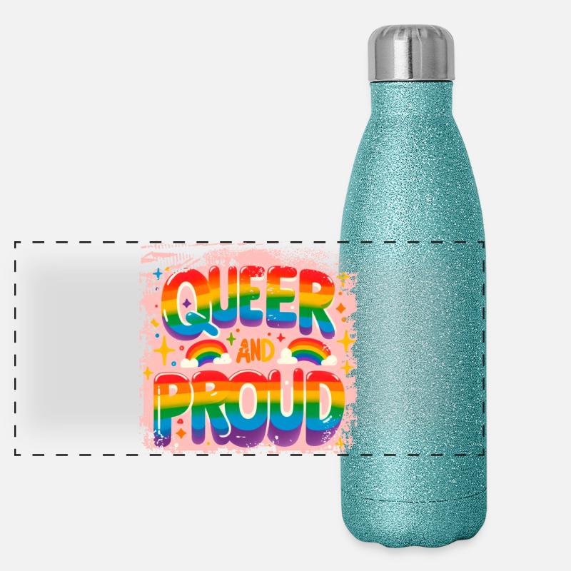 Queer and proud Panoramic Glitter Thermal Bottle 500 ml