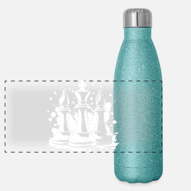 Chess bishop and king Panoramic Glitter Thermal Bottle 500 ml