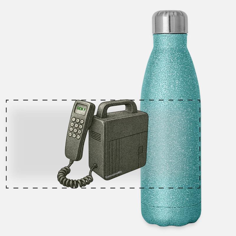 Nostalgisches Telefon Panorama Glitzer Isolierflasche 500 ml