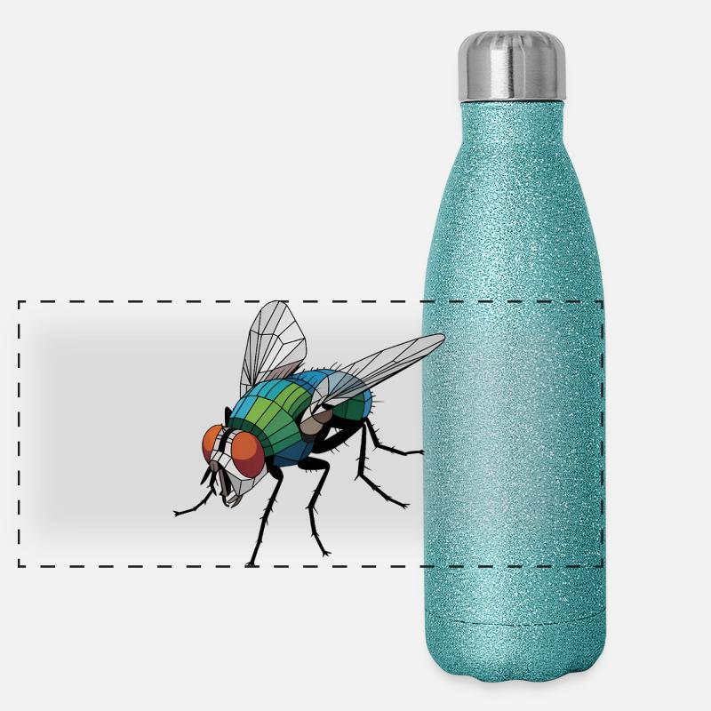 Mouche - Logo Low Poly cool Gourde isotherme panoramique pailletée 500 ml