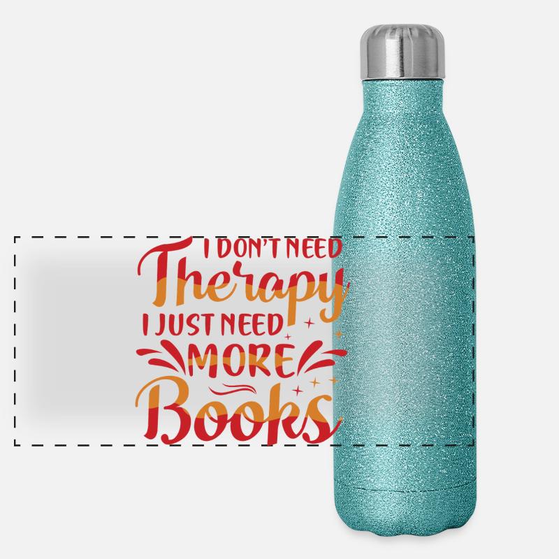Plus de livres s’il vous plaît typographie Gourde isotherme panoramique pailletée 500 ml