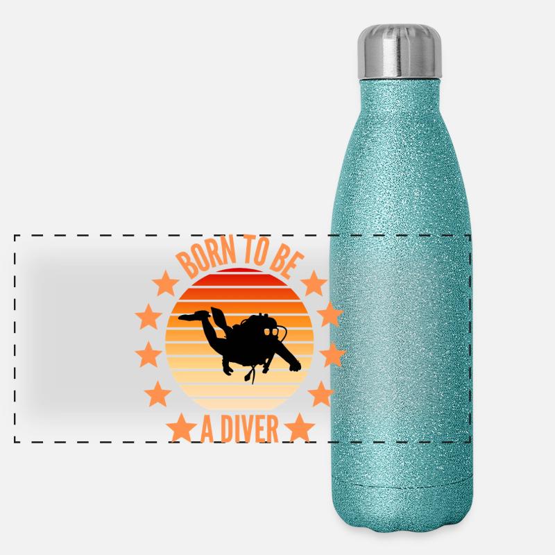 Born to be a diver Panoramic Glitter Thermal Bottle 500 ml