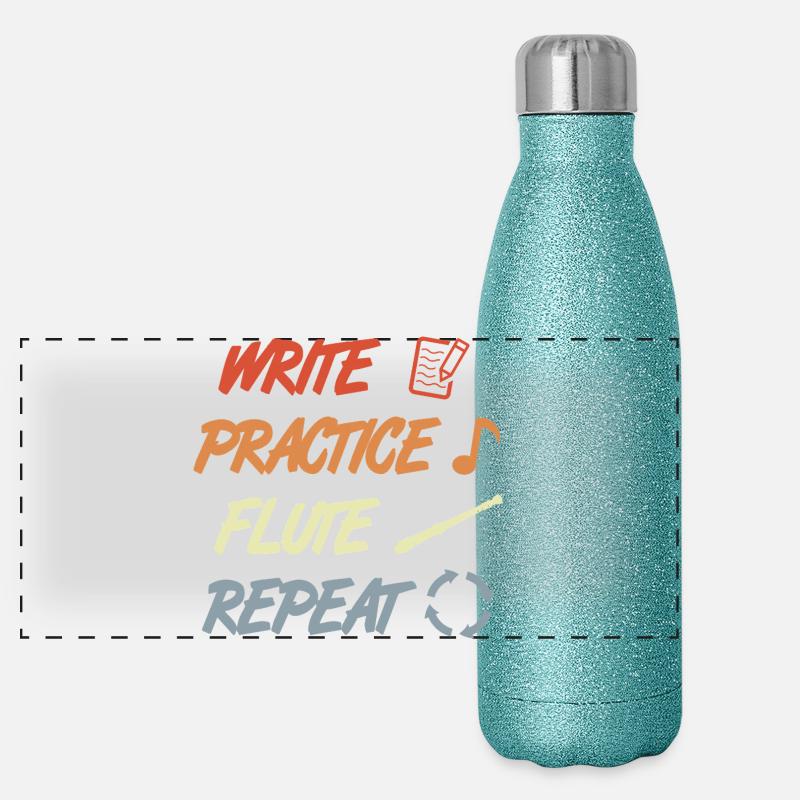 Write Practice Flute Repeat Panorama Glitzer Isolierflasche 500 ml