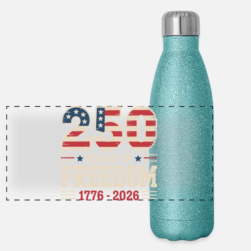 250 ans de conception de l’indépendance de la liberté américaine Gourde isotherme panoramique pailletée 500 ml