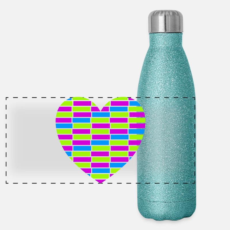 Heart Panoramic Glitter Thermal Bottle 500 ml