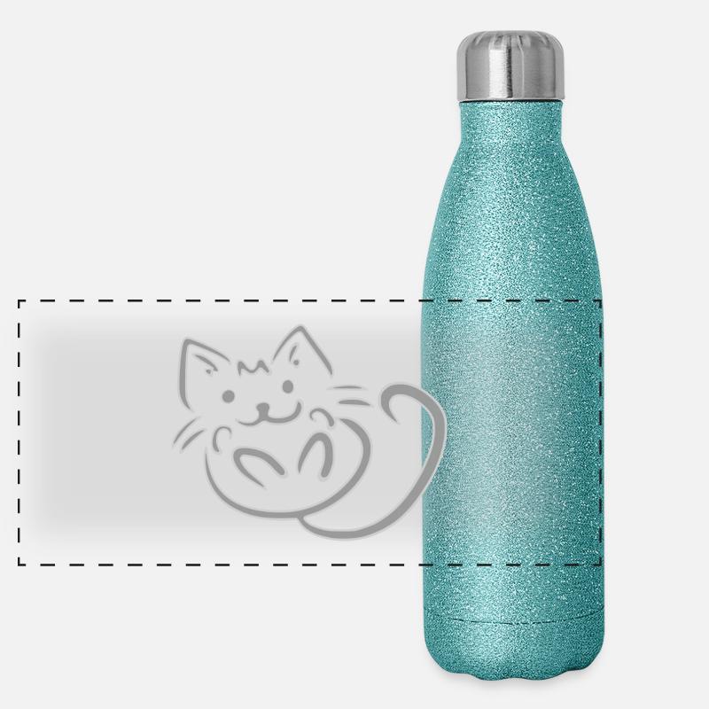 Katze Panorama Glitzer Isolierflasche 500 ml