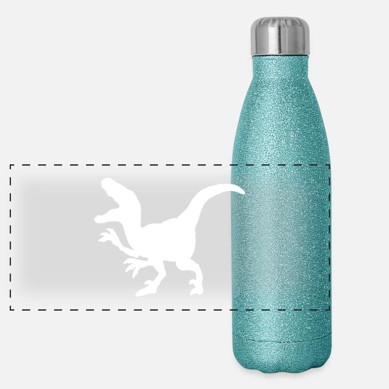 Dinosaurier: Velociraptor Panorama Glitzer Isolierflasche 500 ml